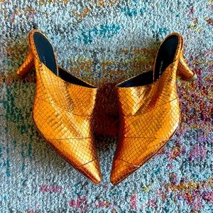 AGL Metallic Copper Mule with Stiletto Heel NWT